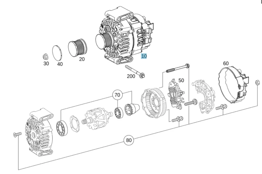Valeo Alternator 160A Mercedes Benz M274 W205 0009062103 443278 0125711113