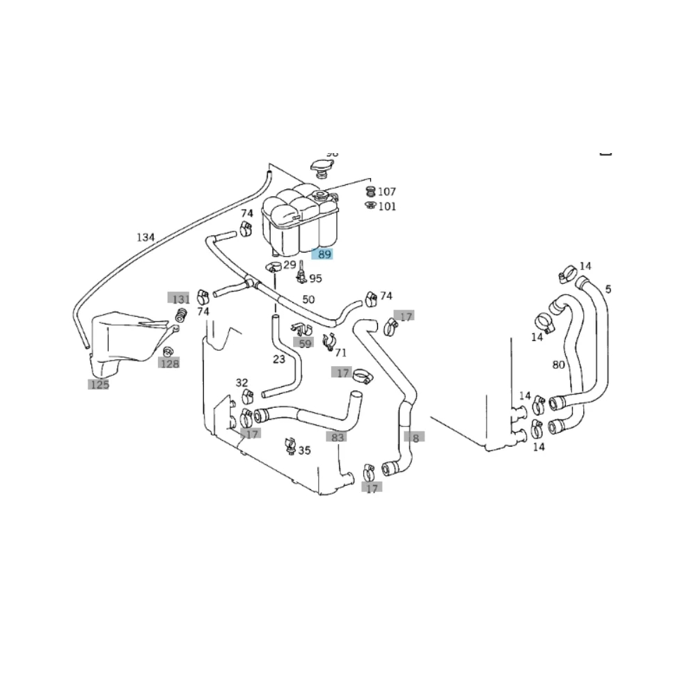 Mercedes Benz Meyle Radiator Expansion Tank W140 1405000849 1405000549 1405001749 0140500024
