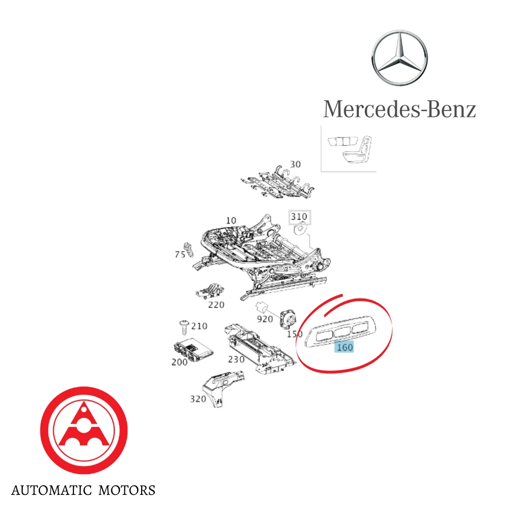 Original Mercedes Benz Front Seat Adjustment 3-Switch-Hole Cover L/R W117 W176 W156 1769191600