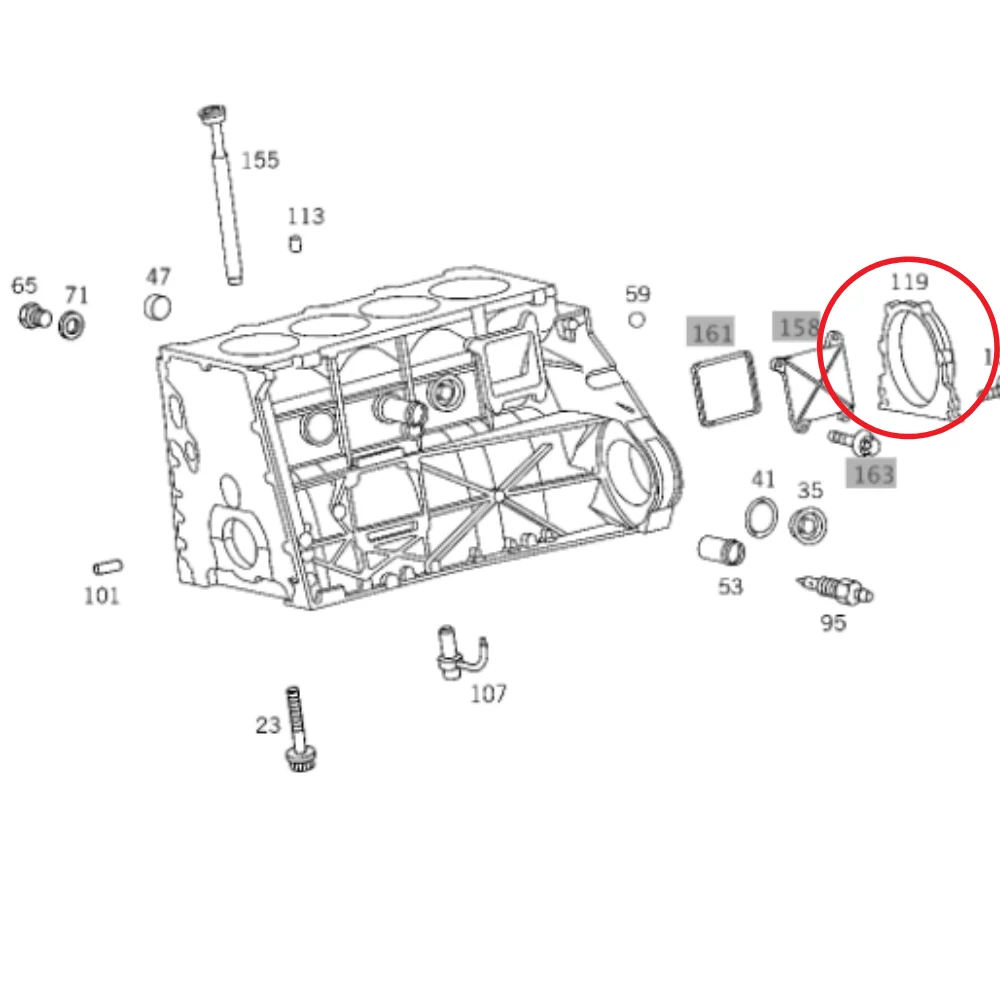 Mercedes Benz Victor Reinz Flywheel Oil Seal With Housing M611 M612 M613 M646 M647 M648 746400 6110100114 6110100214 819