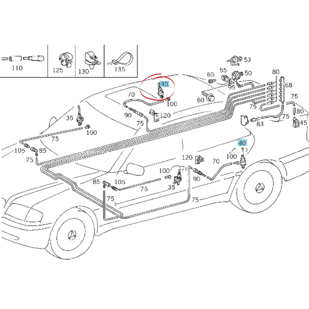 Original Mercedes Benz Rear Door Vacuum Pump ELE W210 W202 UTCA436545/F483847 LONG 2028001175