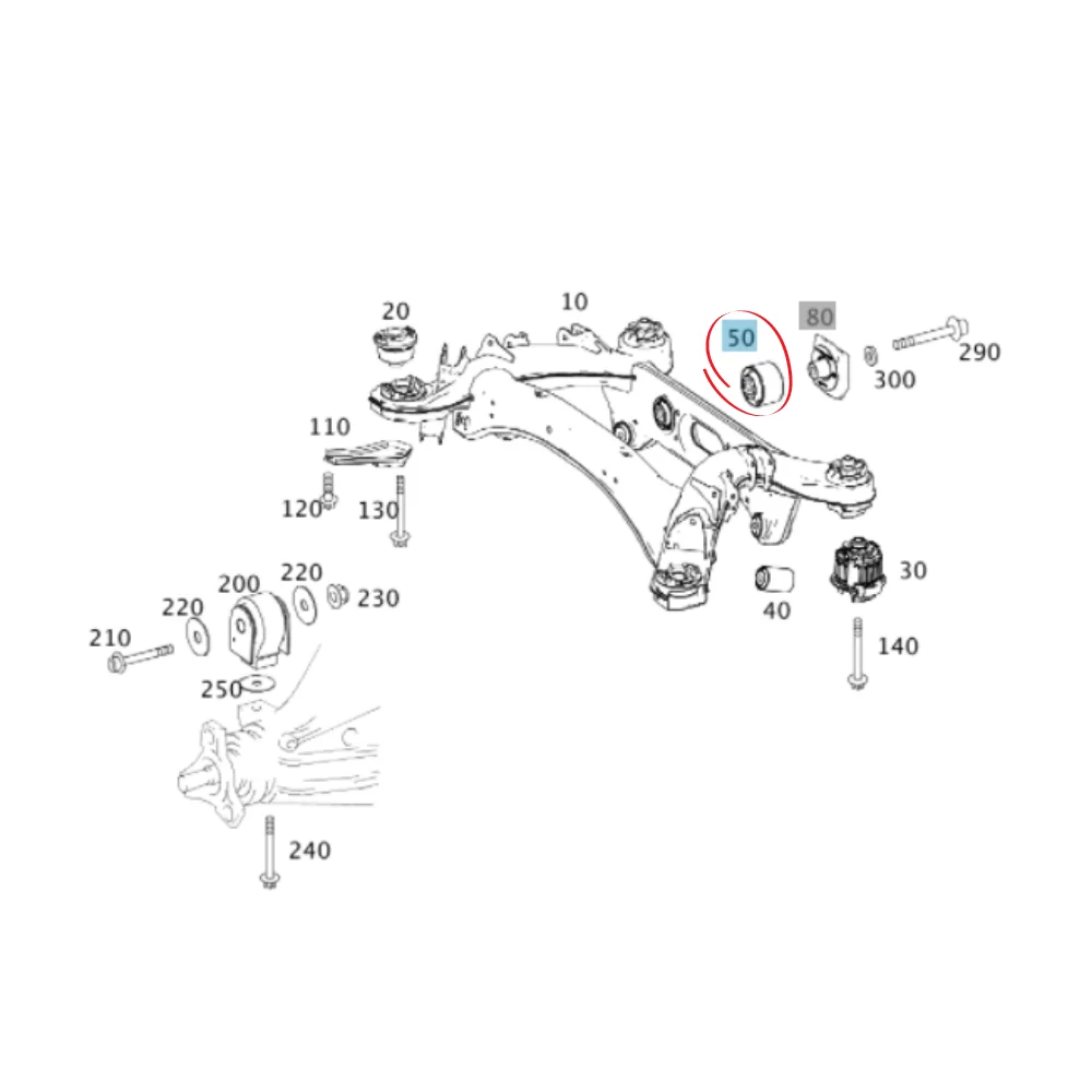 Mercedes Benz Meyle Rear Alex Mounting , Rear W204 W212 W207 W218 Use-2 -2043510442 0147100012
