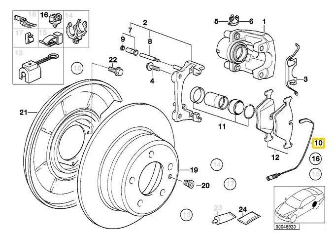 Bmw E36 Meyle Rear / Front Brake Pad Sensor 790mm 34351181344 3003435103 34351181342
