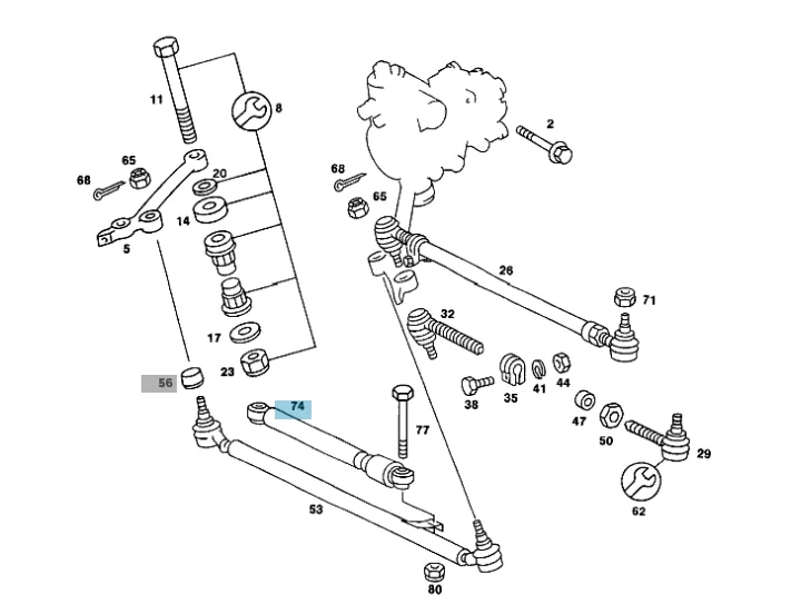 Mercedes Benz Stabilus Steering Absorber AA W108 W110 W115 W116 W123 W124 W126 W201 W202 0004634332 0004635332 124463003