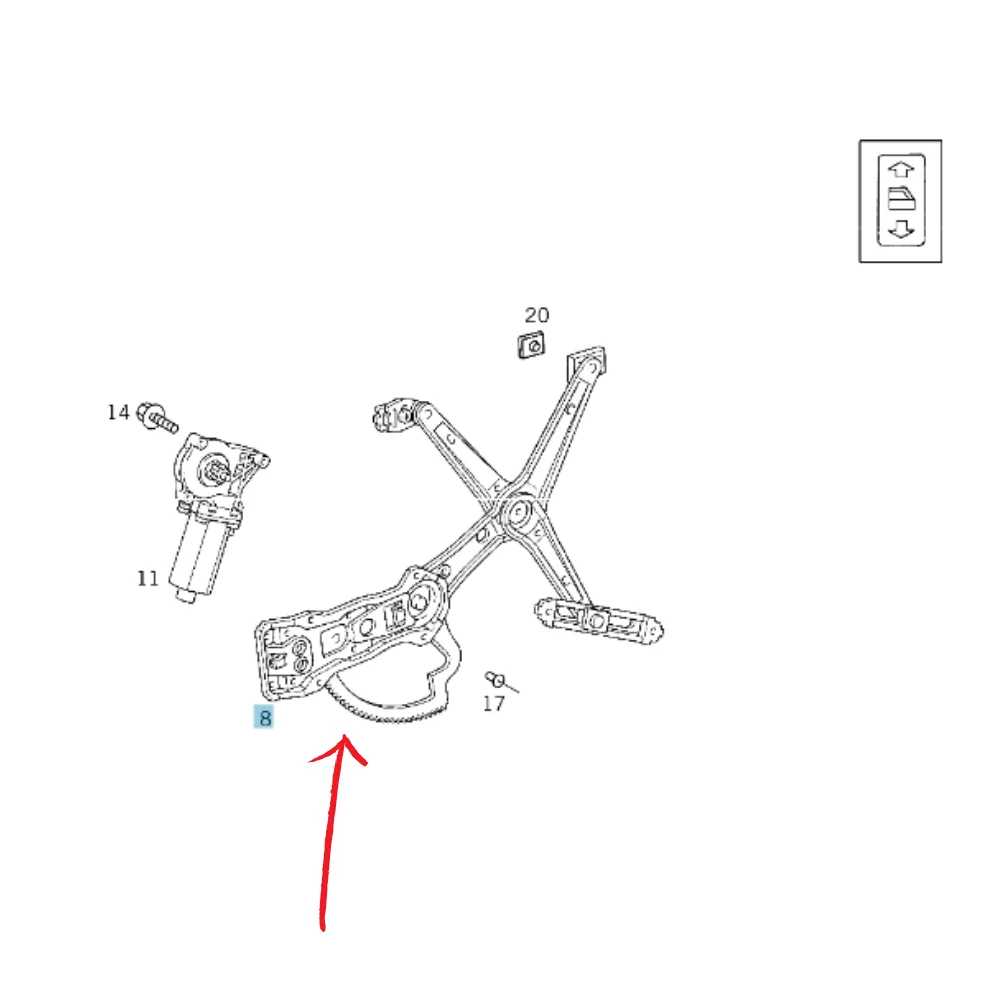 Mercedes Benz Automotive-Tronics Front Door Power Window Regulator R/H W210 2107201246 2107200846