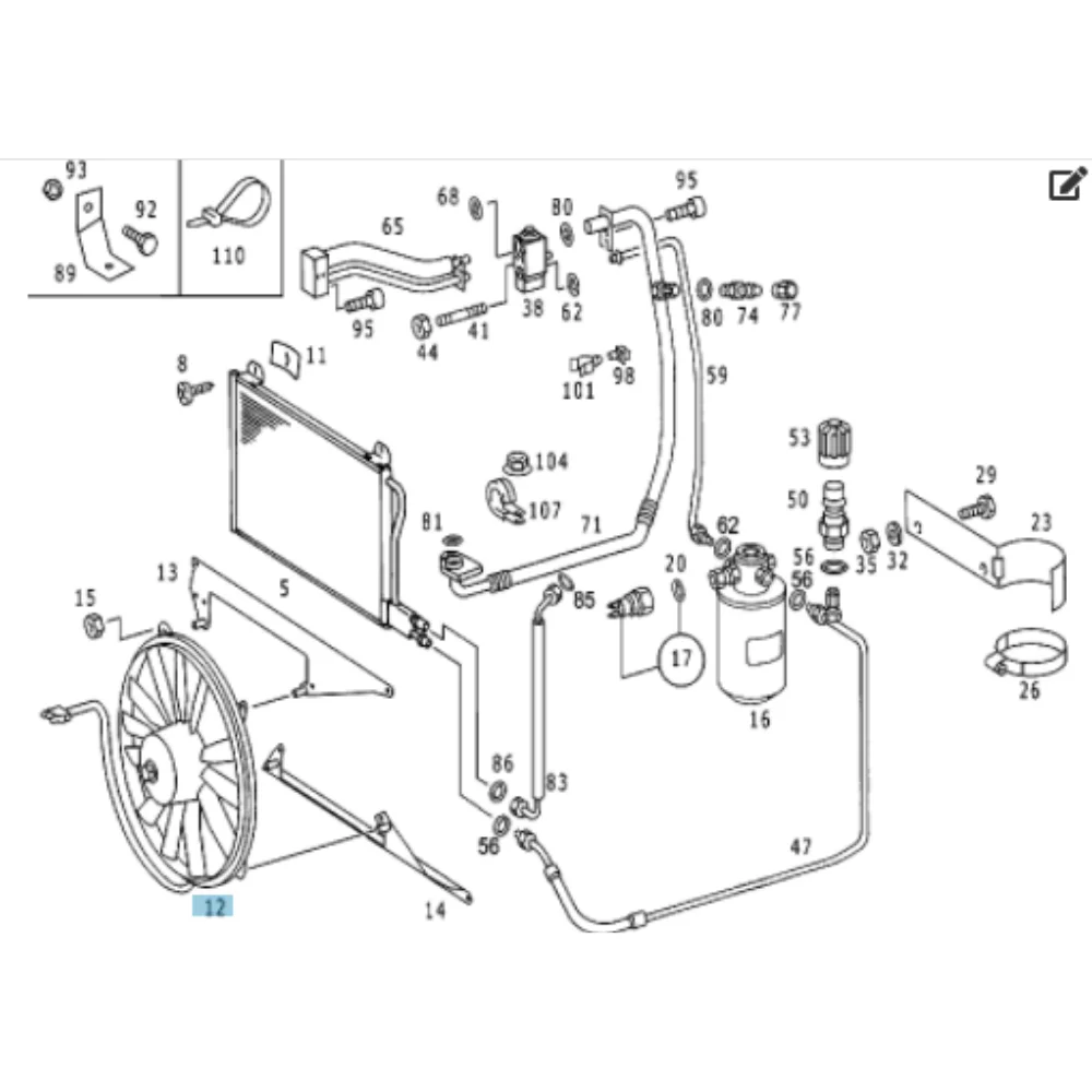 Mercedes Benz Meyle Radiator Fan / Auto Fan 16" W124 200 230E E200 E220 0005007193 0130703233 0240180 0140500022