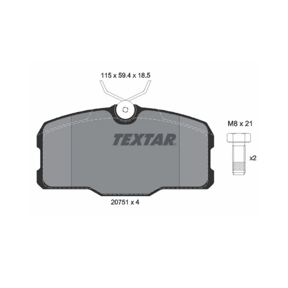 Mercedes Benz Textar Front Brake Pad Set C126 Sec 2075101 0004204620 0004204720 0014200020 0014208020