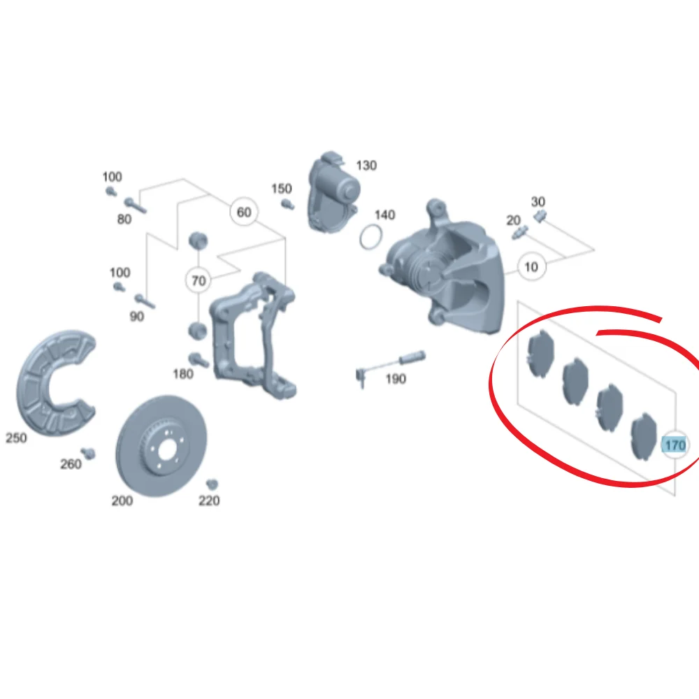 Mercedes Benz Textar Rear Brake Pad SET W213 W238 W257 0004209700 0004206000 0004209203 2243701
