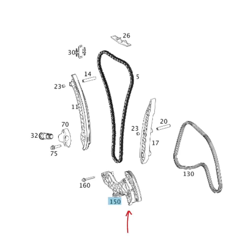 Mercedes Benz Bbr Oil PP Timing Rail M271-KOMP 2710300963 2710300863 2710300763 2710300563 551017710 0011022325