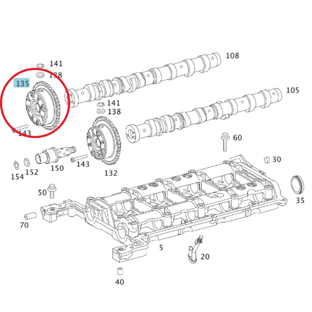 Mercedes Benz Taiwan Exhaust Camshaft Adjuster Gear R/H M271-KOMP 2710500900 2710500847 2710501247 2710501047