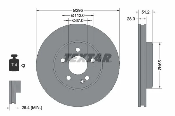Mercedes Benz Textar Front Brake Disc SET W246-B200 W176-A170 180 W117-CLA180 200 2464210112 0835210011/PD 92241603