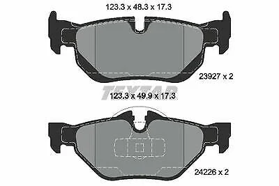 Bmw E90 320i 325i E87 X1 E84 1.8 2.0 Textar Rear Brake Pad Set 34216767150 34216773161 34216774692 0252392617 2392701