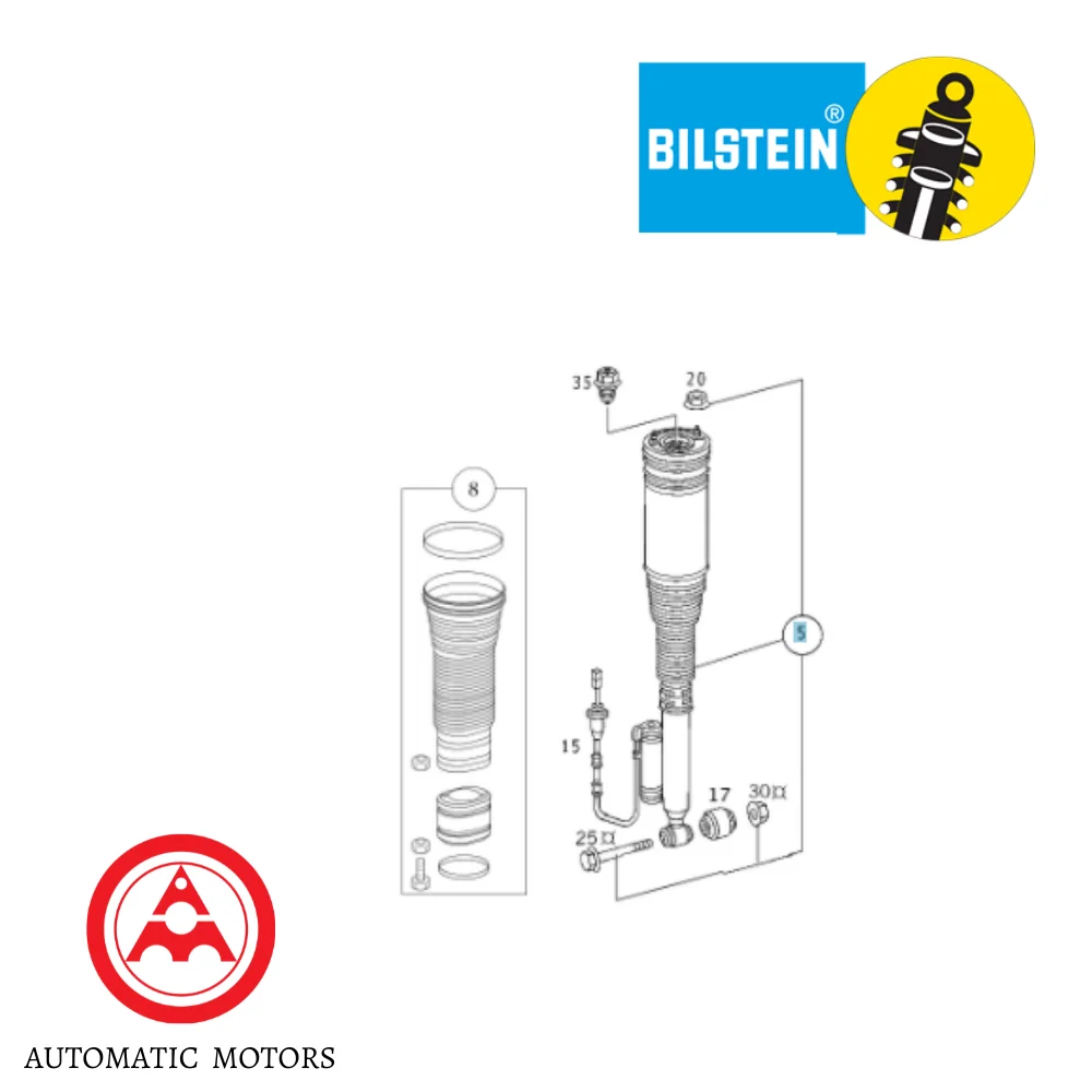 Mercedes Benz Bilstein Rear Air Hydraulic Absorber W220 487 2203205013 2203201213 VA54230 44042301