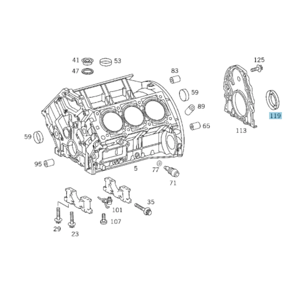 Mercedes Benz Elring Flywheel Oil Seal With Housing M112 1129970046 1129970146 1129970246 1129970346 524215