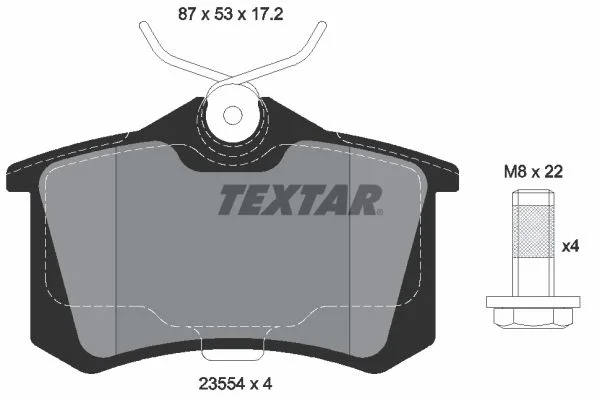 Textar Rear Brake Pad Set VW New Bee 07 SCO 2.0 UTC-09 Audi-TT Coupe 1.8 04 1K0698451J 1J0698451A 2355402