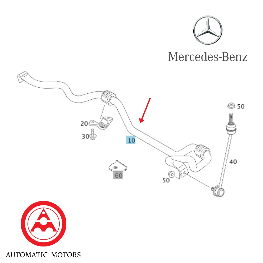 Original Mercedes Benz Front Torsion Bar W221 2213231765