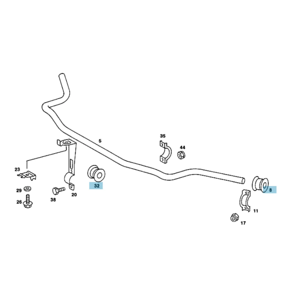 Mercedes Benz Meyle Front Torsion Bar Bush Outer SET W201 W124 200/230E 2013234885 2013234985 0140320123