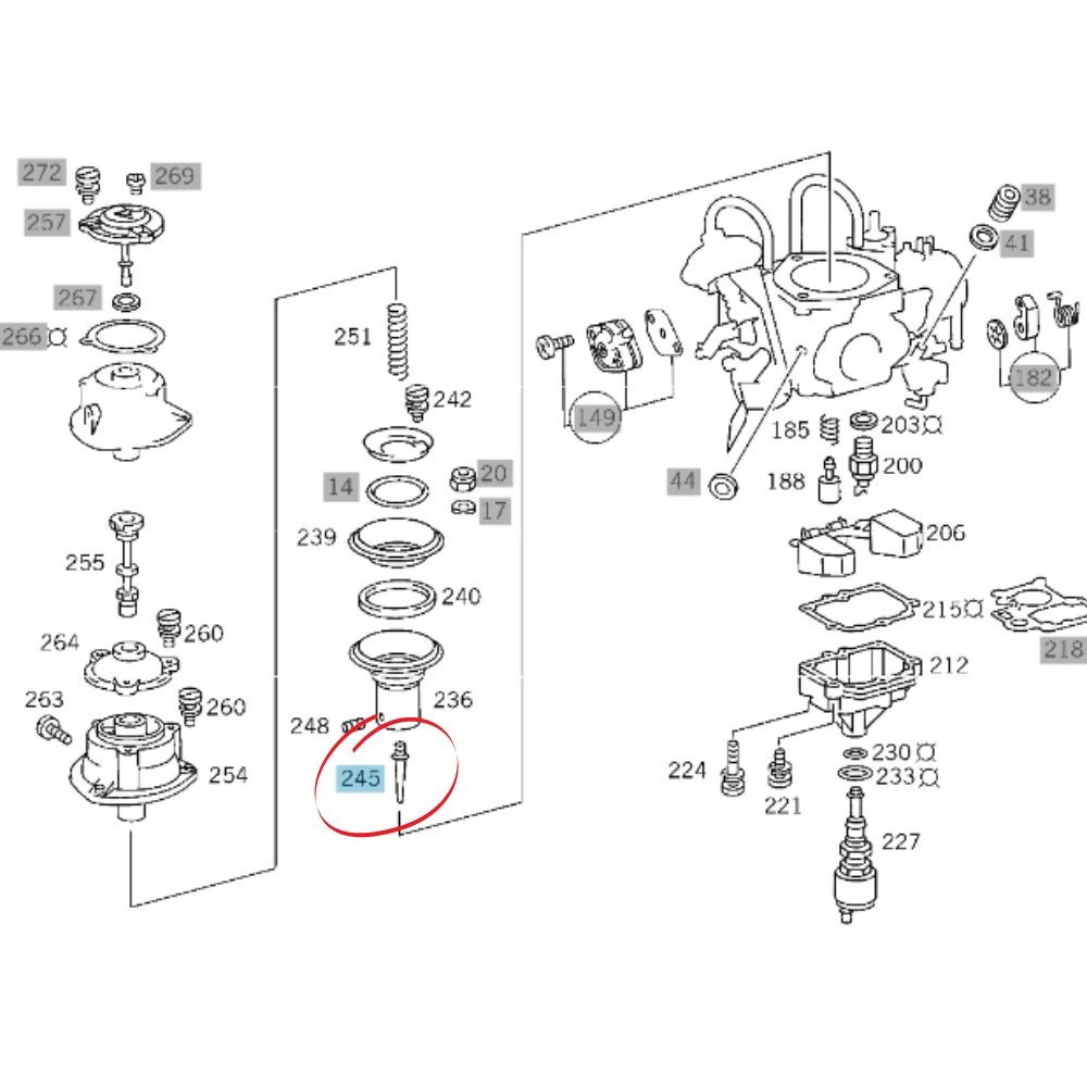 Mercedes Benz Trucktec Carburetor Needle [ HC ] M102 W123-200 0000701987 0000701487 407414540