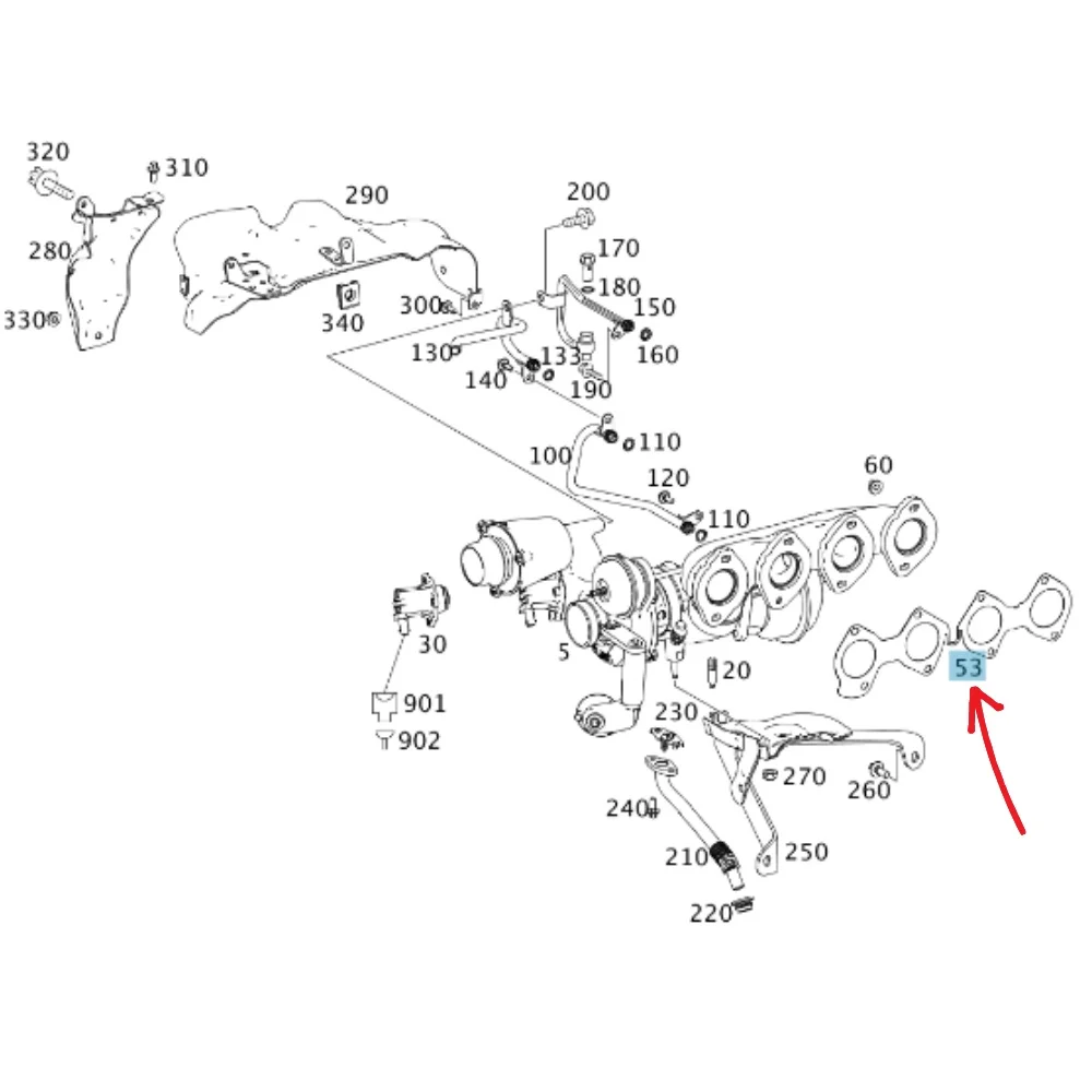 Mercedes Benz Victor-Reinz TURBO / Exhaust Manifold Gasket M271-CGI [USE-1] 2711420680 716350 713796700