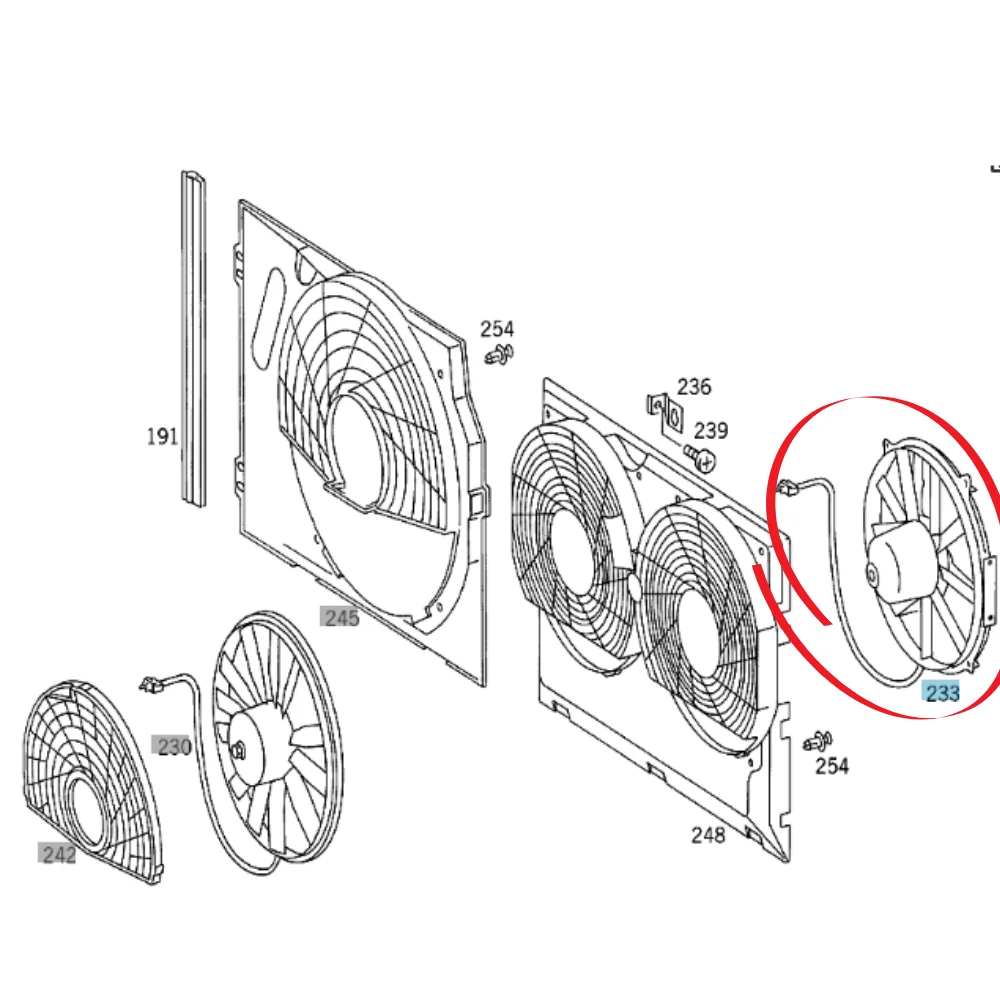 Mercedes Benz Trucktec AUTO FAN AA [USE-2] W124 E280 260/300E FC-90> 0005008593 0142360013 0240095 09960