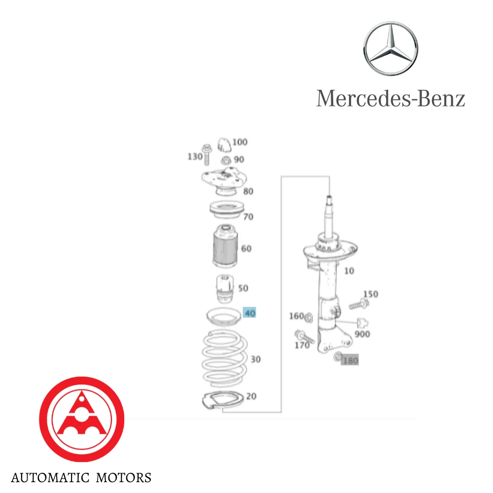 Original Mercedes Benz Front Coil Spring Top Mounting 483 W204 W207 2043220084