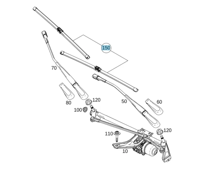 Original Mercedes Benz Wiper Blade Set W177 W118 1778209900