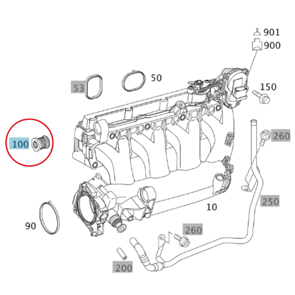 Original Mercedes Benz Intake Manifold Rubber M271 M166 1661410087
