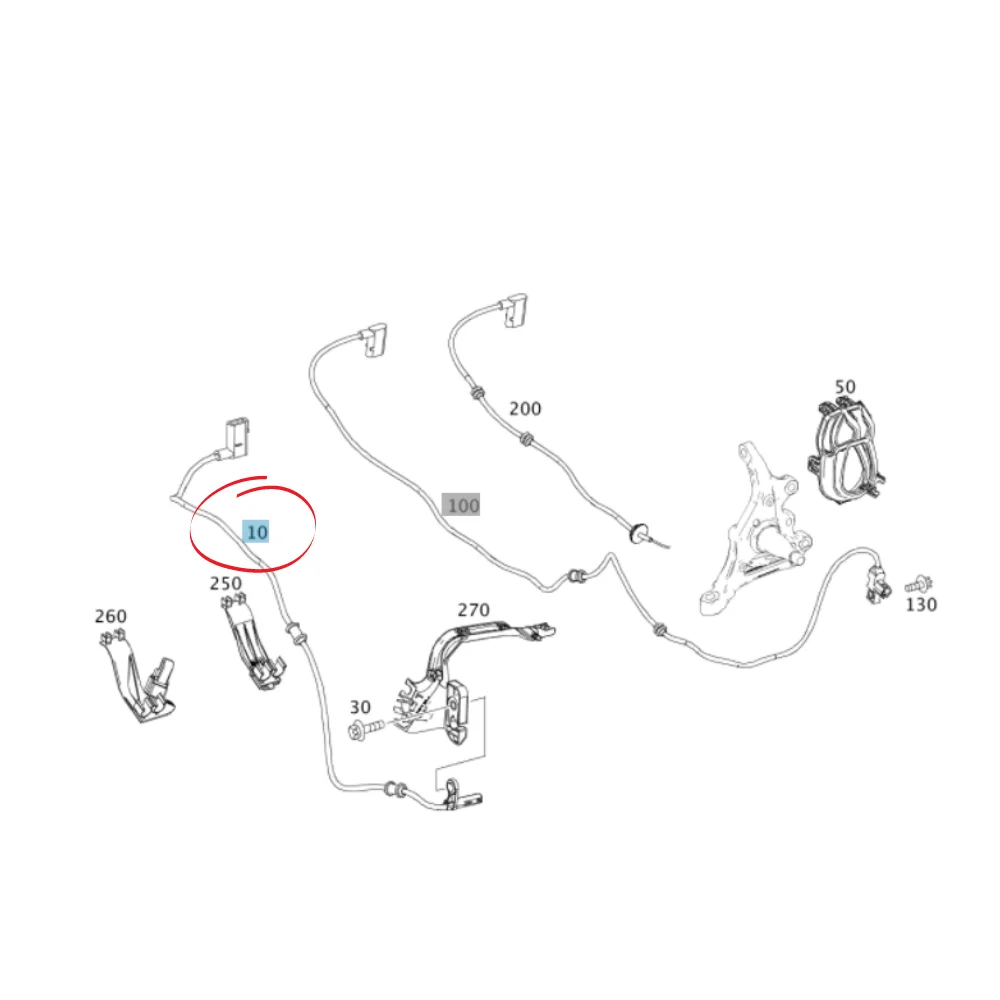 Mercedes Benz Textar Rear Wheel ABS Sensor Right Side W172 1725400617 24071162573 45031300 0011030092