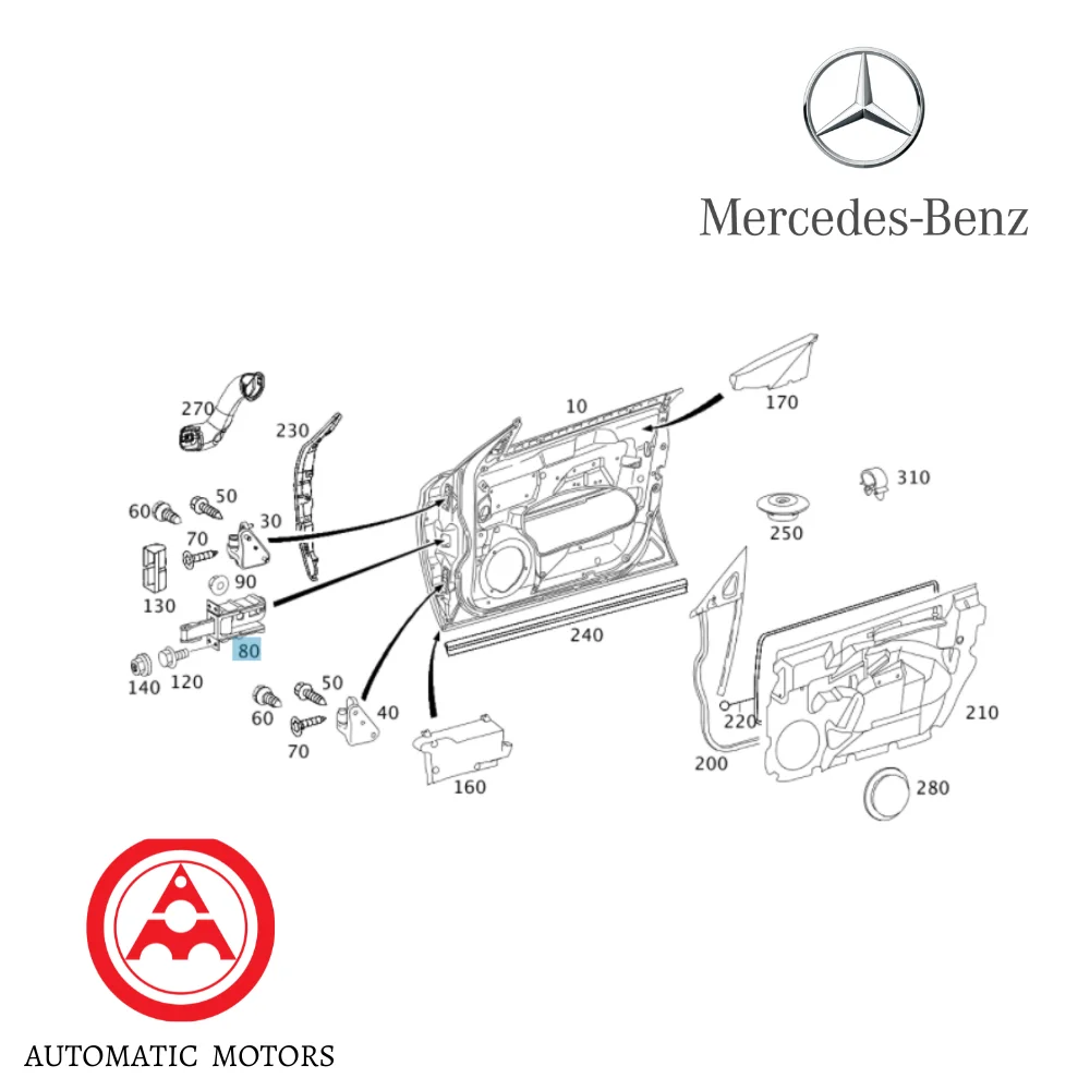 Original Mercedes Benz Front Door Check L/R W219 2197200016