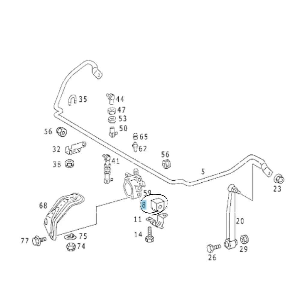 Mercedes Benz Bbr Rear Torsion Bar Bush W124 W201 2013261081 0011017584