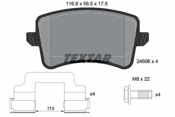 AUDI A4-1.8/2.0 8K2/8KH/8K5/B8 A5-1.8/2.0/3.0 8T3/8TA A6 A Rear Brake Pad SET 2460601 4G0698451A 4H0698451C 4H0698451L