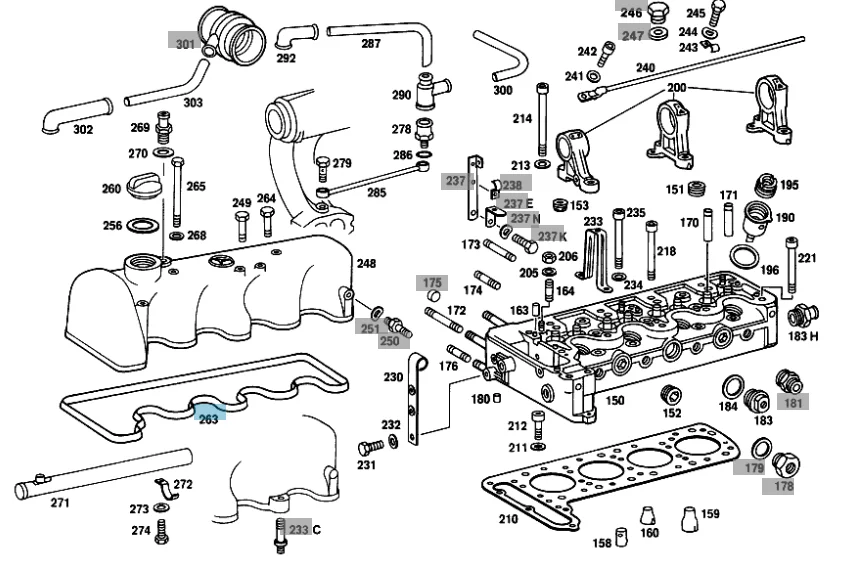 Mercedes Benz Elring Valve Cover Gasket M621 M615 M616 190/220/240D 6150160080