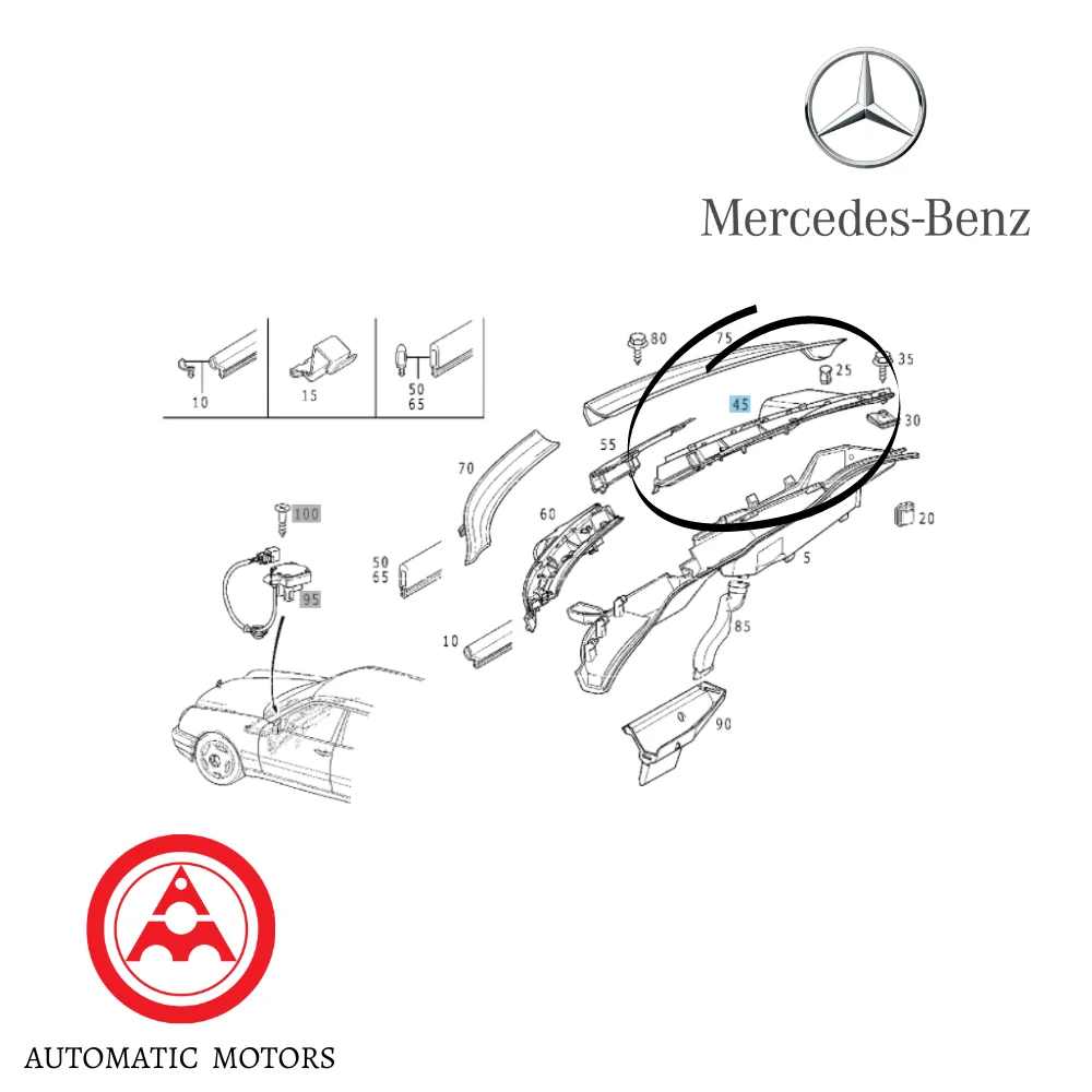 Original Mercedes Benz Air Water Duct R/H W210 2108301413