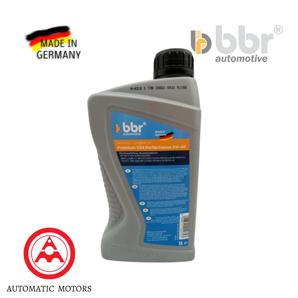 BBR Engine Oil 5W/40 Fully-Synthetic PREMIUM VSX PERFORMANCE 1-LITRE - Made In Germany 0140210060 0011022275