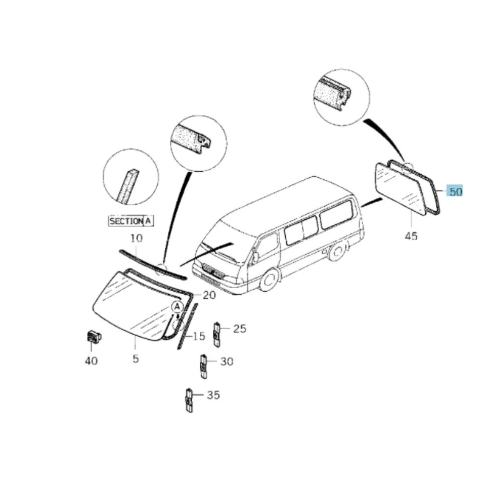 Mercedes Benz Ssangyong Rear Windshield Rubber W661 6617453021