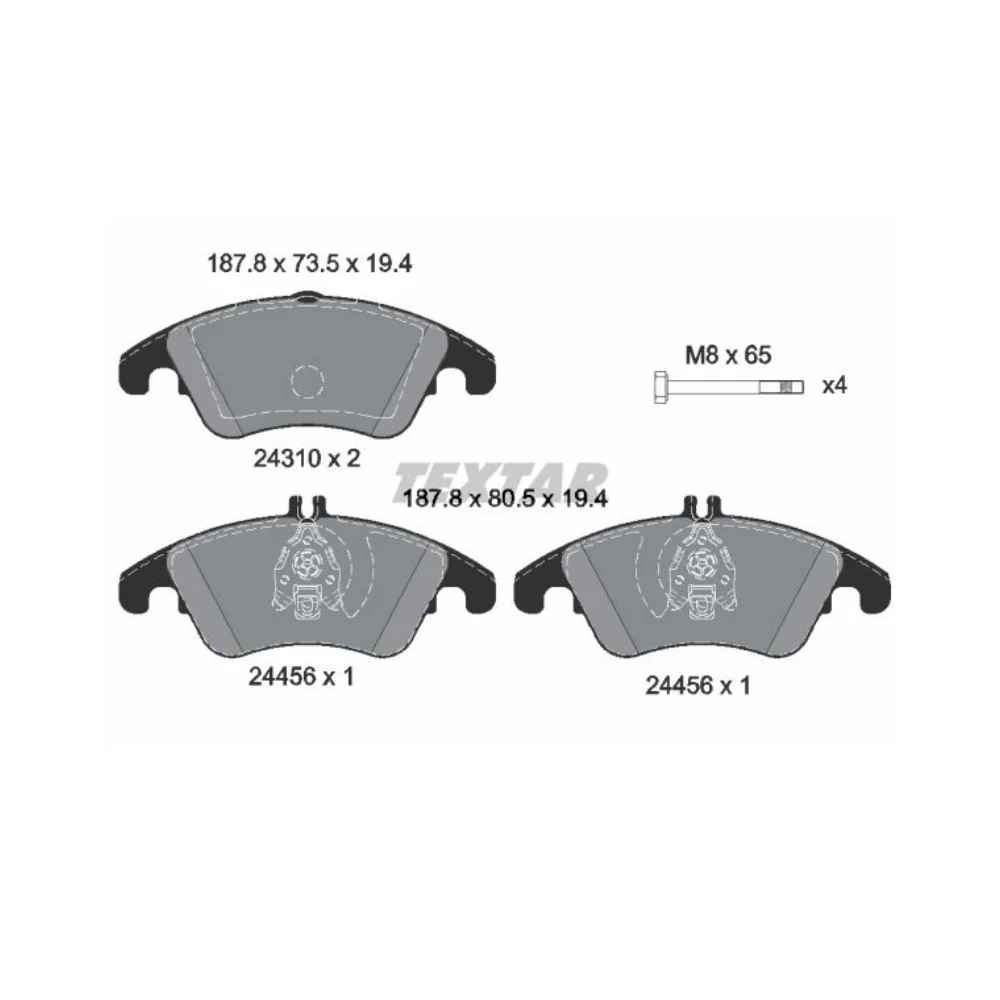 Mercedes Benz Textar Front Brake Pad Set W212-E250 300 350 W207 W218-CLS350 W204-C250 / 280 W172-SLK250 0074207520 00742