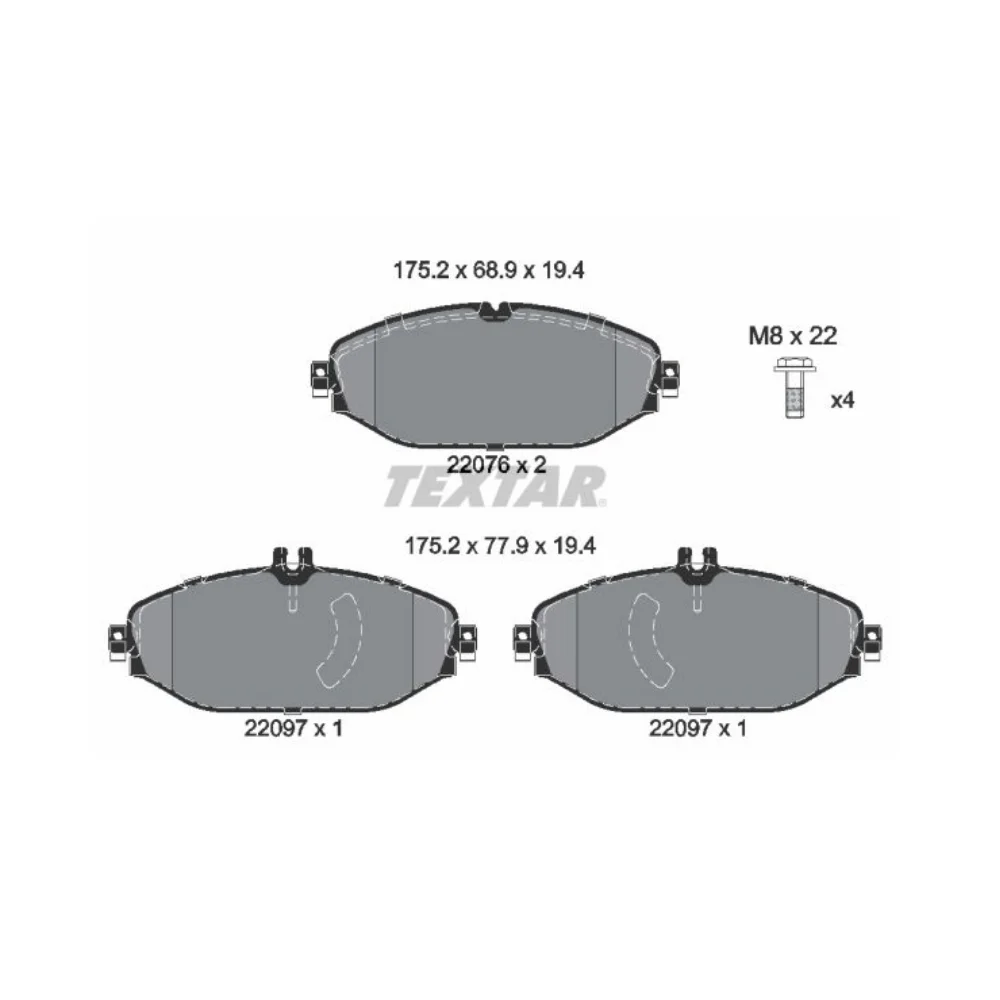 Mercedes Benz Front Brake Pad Set W205 W213 W238 W253 0004209300 0084202820 2207601 0252207619