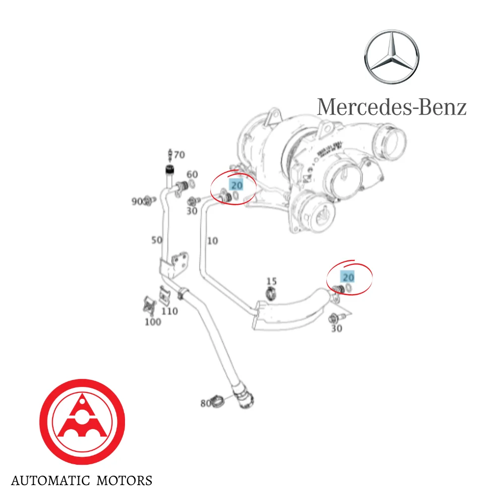 Original Mercedes Benz Turbo Water Steel Pipe O-RING M133 M157 M278 0279970645 0239974445 407335000
