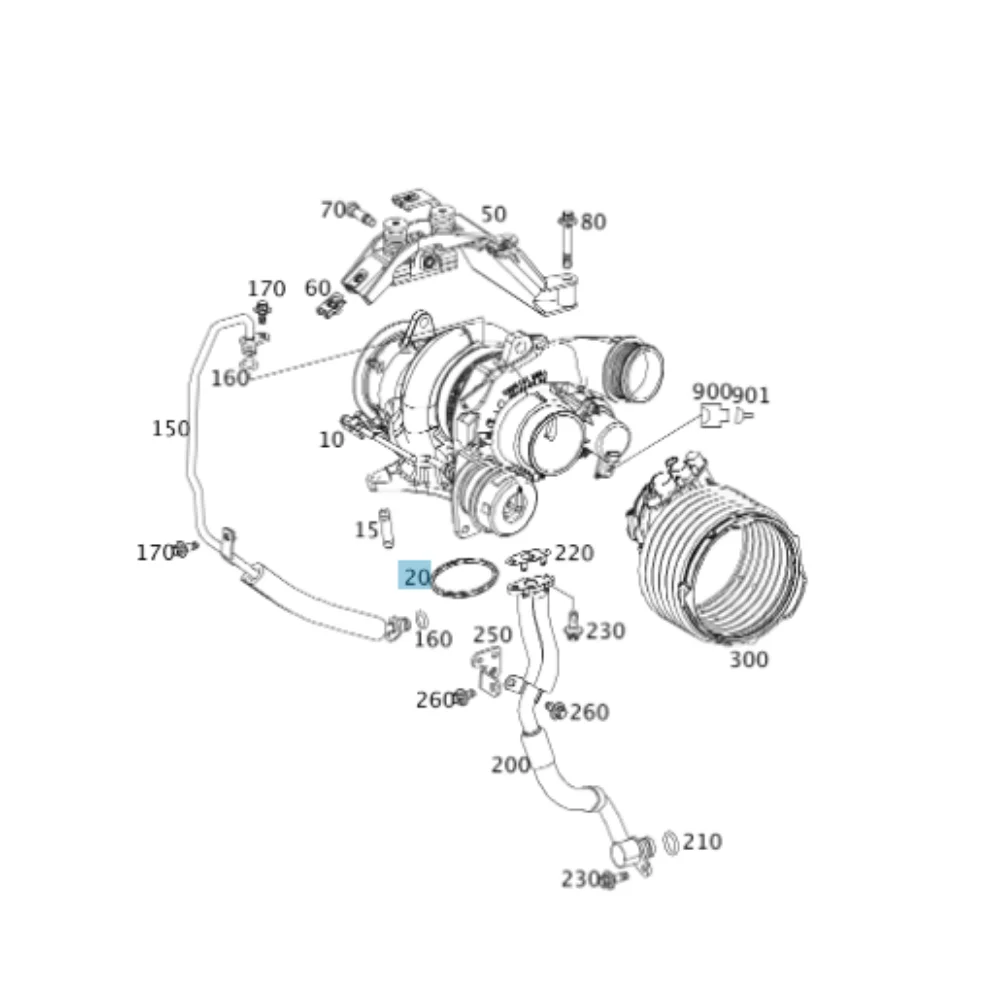 Mercedes Benz Elring Turbo Gasket Seal M133 1331440180 564920