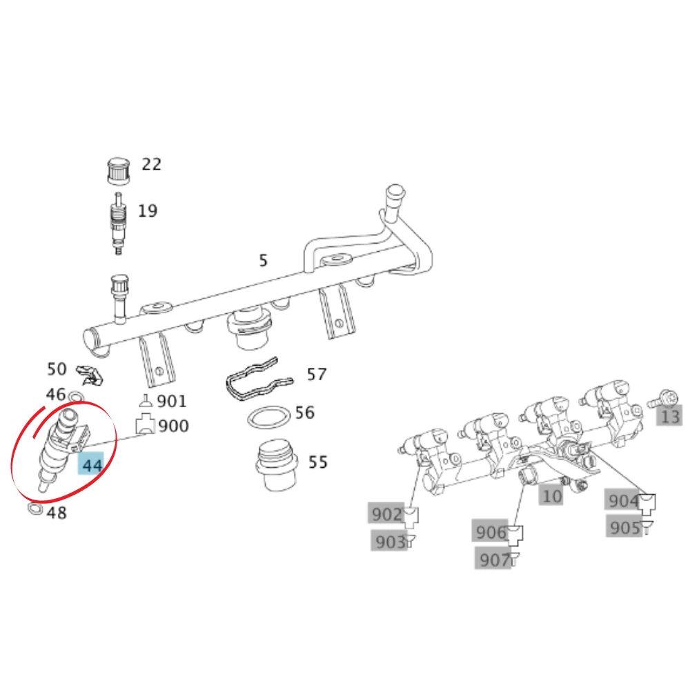 Original Mercedes Benz Fuel Injection Nozzle M271 940/1/6/8 2710780023 2710780549 A2C59506219