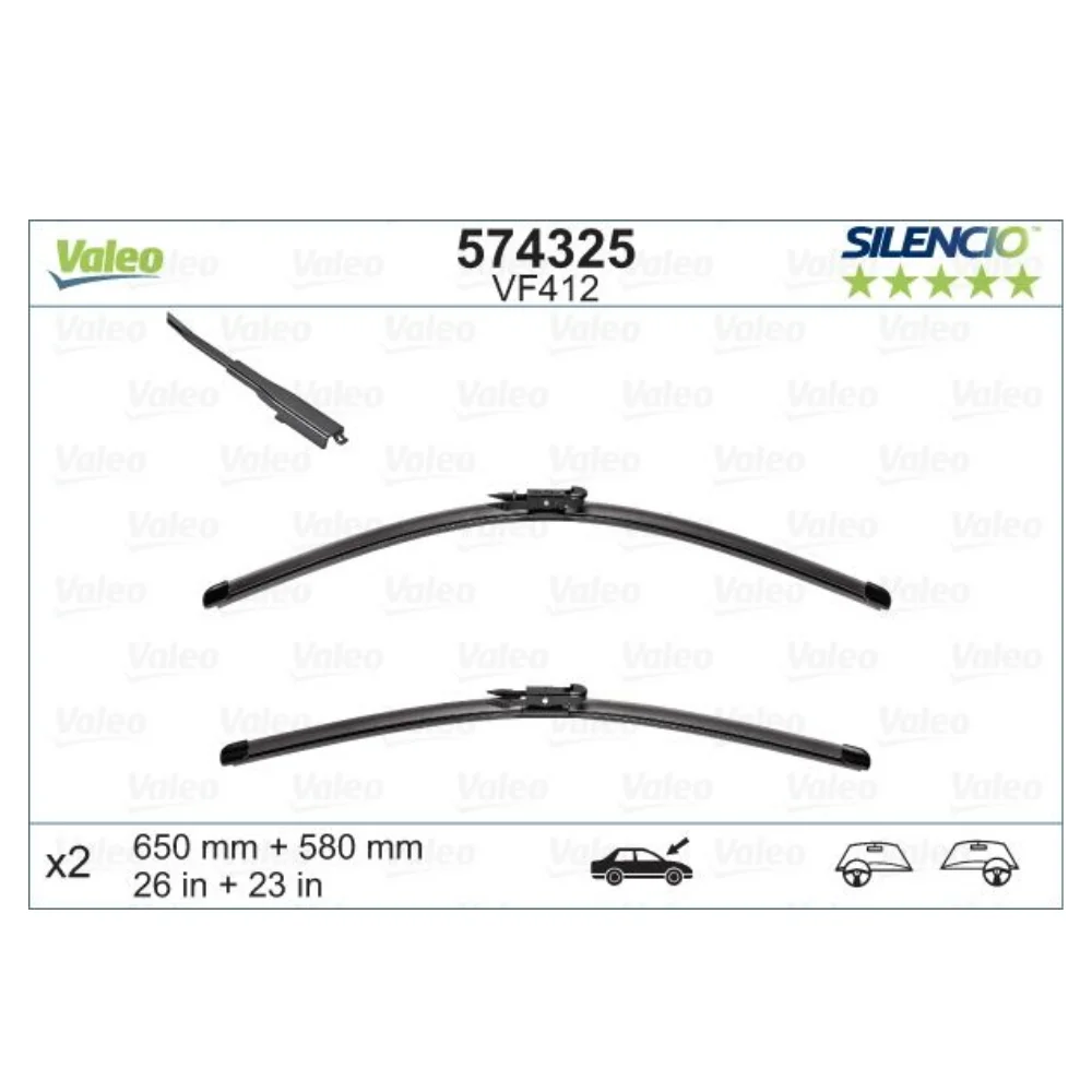Mercedes Benz Valeo Front Windscreen Wiper Blade Set W169 W245 [26"/23"] 1698201900 1698201645 574325