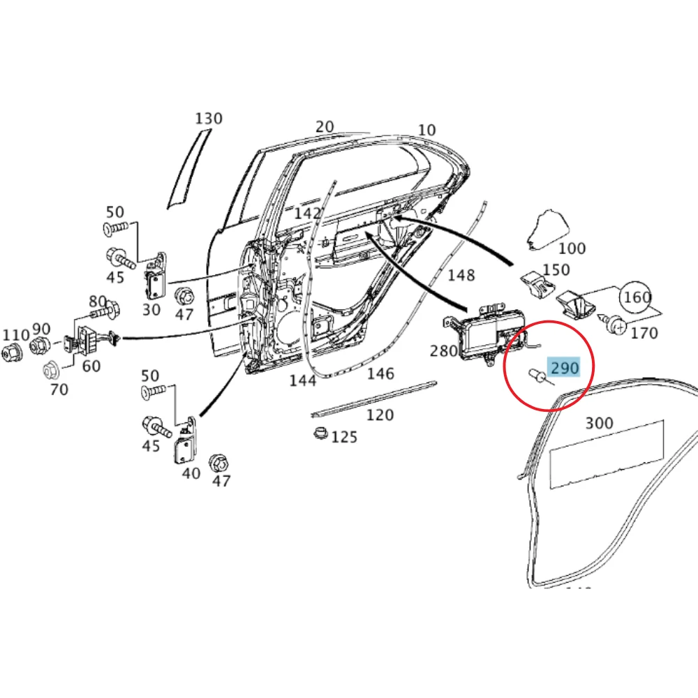 Original Mercedes Benz Door Power Window Regulator Clip W210 FC W211 Rivet 0039902497 0039970097
