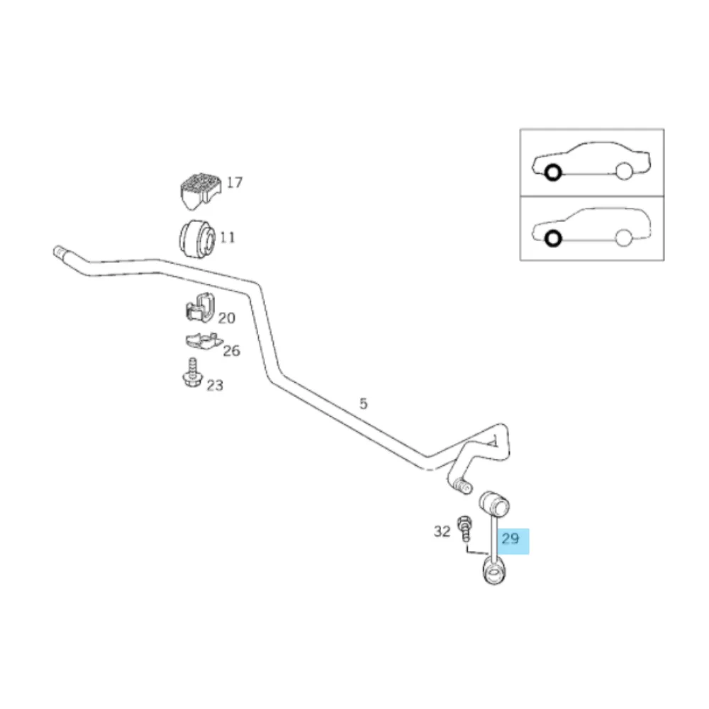 Mercedes Benz Meyle Front Stabilizer Linkage / Torsion Bar Tie Rod L/H W210 2103202189 2103203689 0140320067