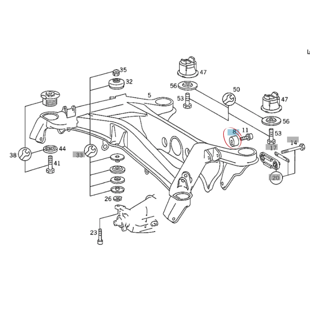 Mercedes Benz Meyle Rear Axle / Differential Mounting W124 W201 1243527765 1098501