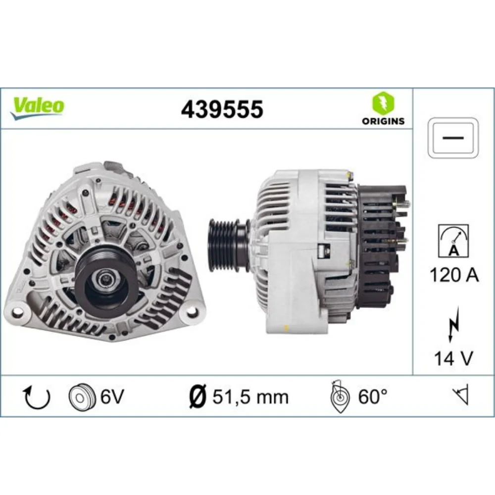 Mercedes Benz Valeo Alternator AA 120A 6PK M102 S M103 M104 UTE/FE M112 UTE M111 Old 0123510002 0091548802 0091543602 01
