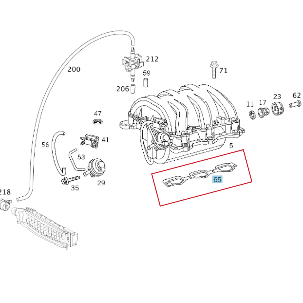 Mercedes Benz Victor Reinz Intake Manifold Gasket SET 2pc W-Hole M112 1121411080 1121412080 104610 713136300