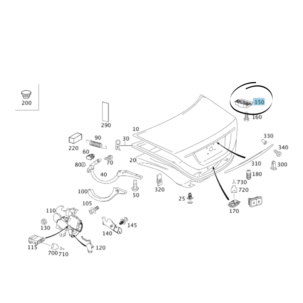 Mercedes Benz Automotive-Tronics Boot Top Buffer W211 W219 -2117509997 2117500097