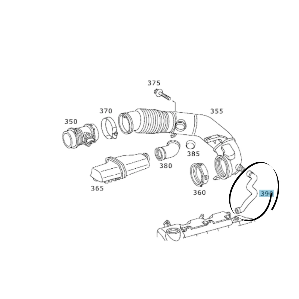 Mercedes Benz BBR Oil Breather Pipe M112 E280 M112 E280 V6 1120180582 0011019874