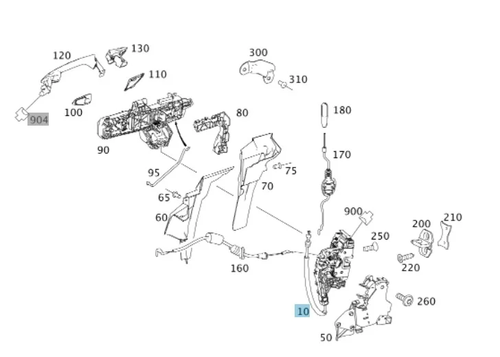 Original Mercedes Bens Front Door Inner Lock L/H 8-PIN W204 W212 W207 [ 885 Highten Theft Protection ] 2047202535