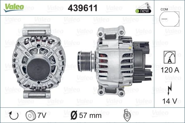 Mercedes Benz Valeo Alternator 120A M271 W204 7PK 2711541402 V439611